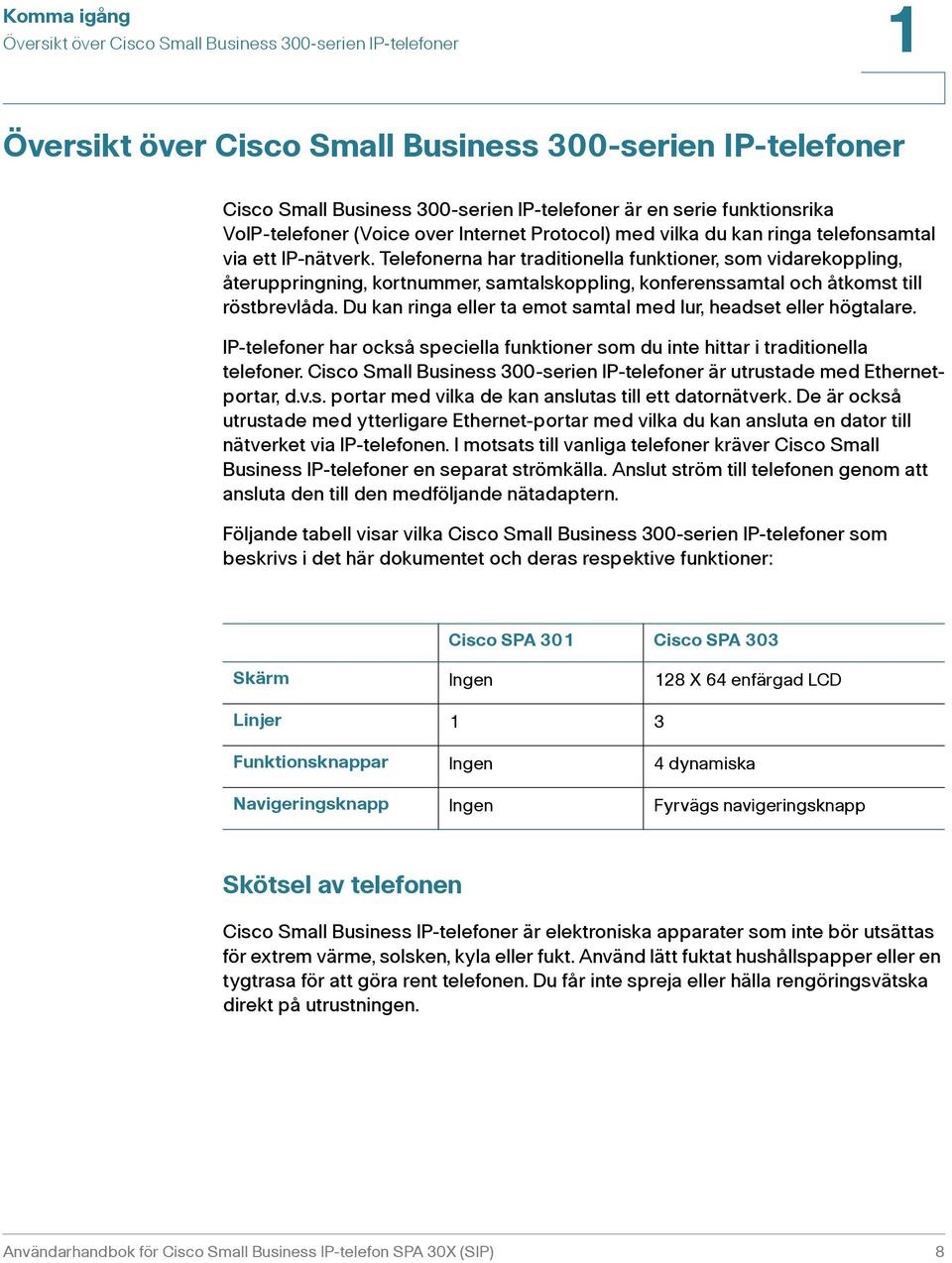 Telefonerna har traditionella funktioner, som vidarekoppling, återuppringning, kortnummer, samtalskoppling, konferenssamtal och åtkomst till röstbrevlåda.