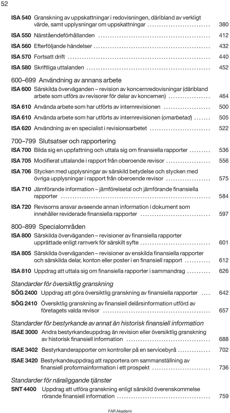 .................................................... 452 600 699 Användning av annans arbete ISA 600 Särskilda överväganden revision av koncernredovisningar (däribland arbete som utförs av revisorer för delar av koncernen).