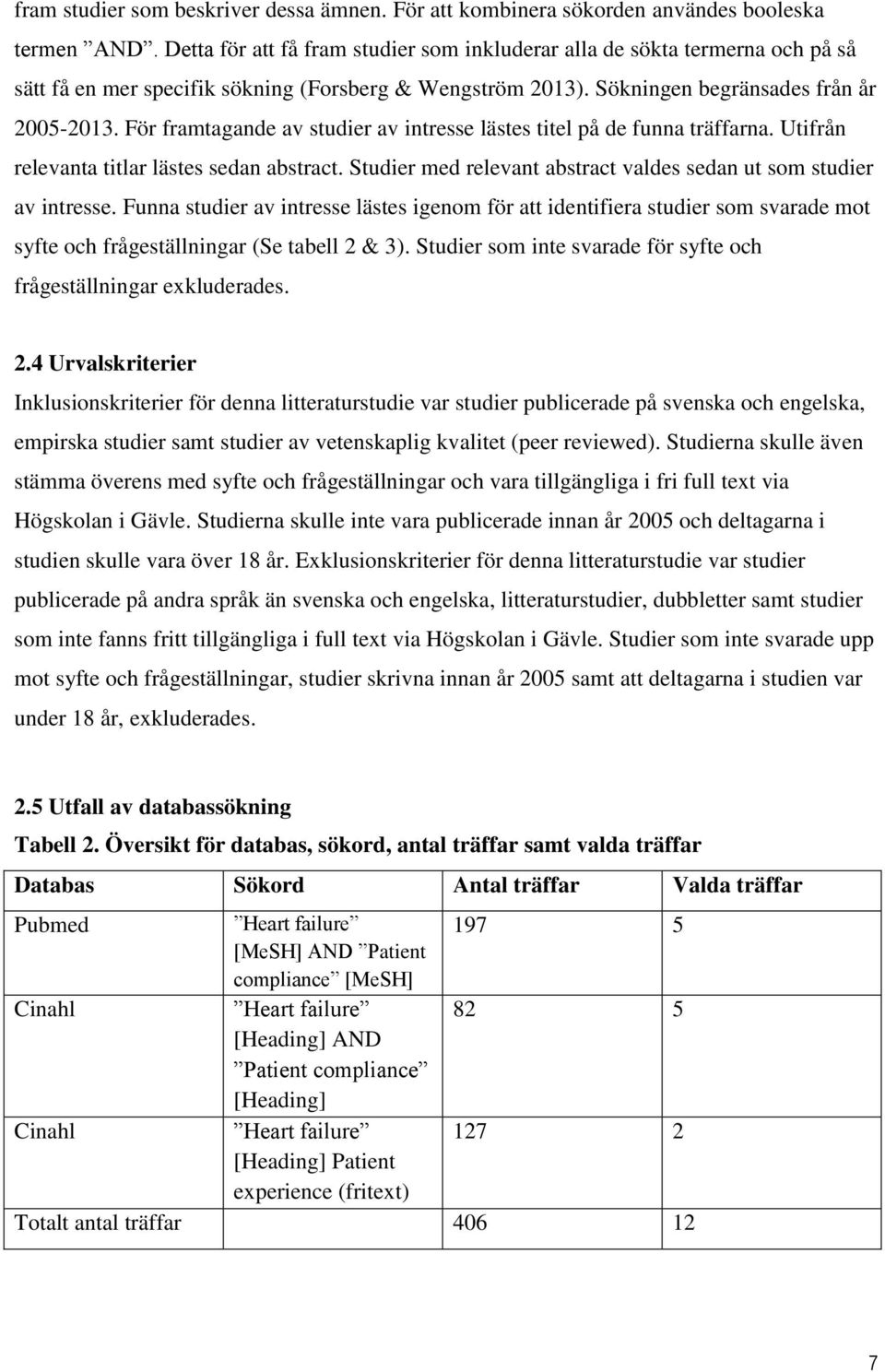 För framtagande av studier av intresse lästes titel på de funna träffarna. Utifrån relevanta titlar lästes sedan abstract. Studier med relevant abstract valdes sedan ut som studier av intresse.