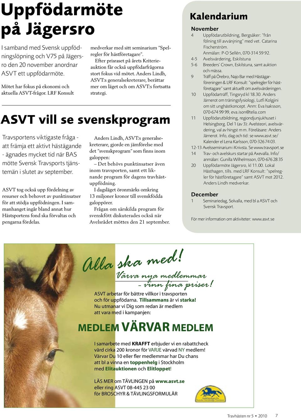 ASVT tog också upp fördelning av resurser och behovet av punkt insatser för att stödja uppfödningen. I sammanhanget ingår bland annat hur Hästsportens fond ska förvaltas och pengarna fördelas.