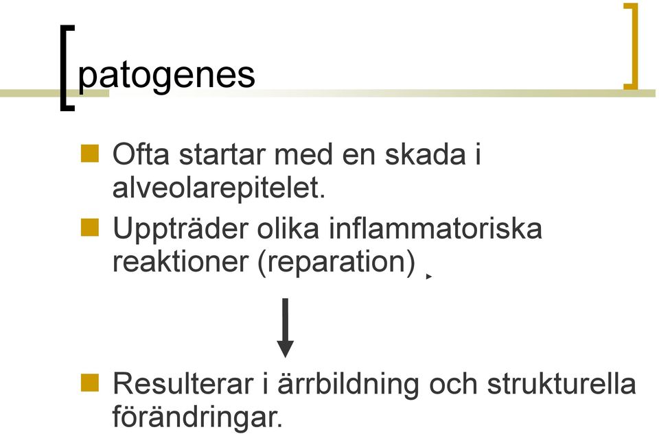 Uppträder olika inflammatoriska