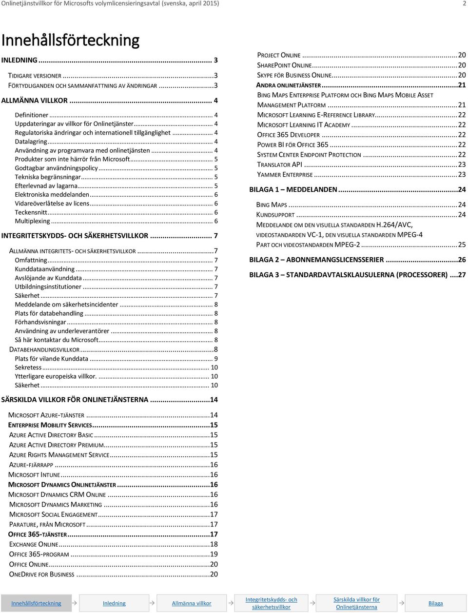 .. 4 Användning av programvara med onlinetjänsten... 4 Produkter som inte härrör från Microsoft... 5 Godtagbar användningspolicy... 5 Tekniska begränsningar... 5 Efterlevnad av lagarna.