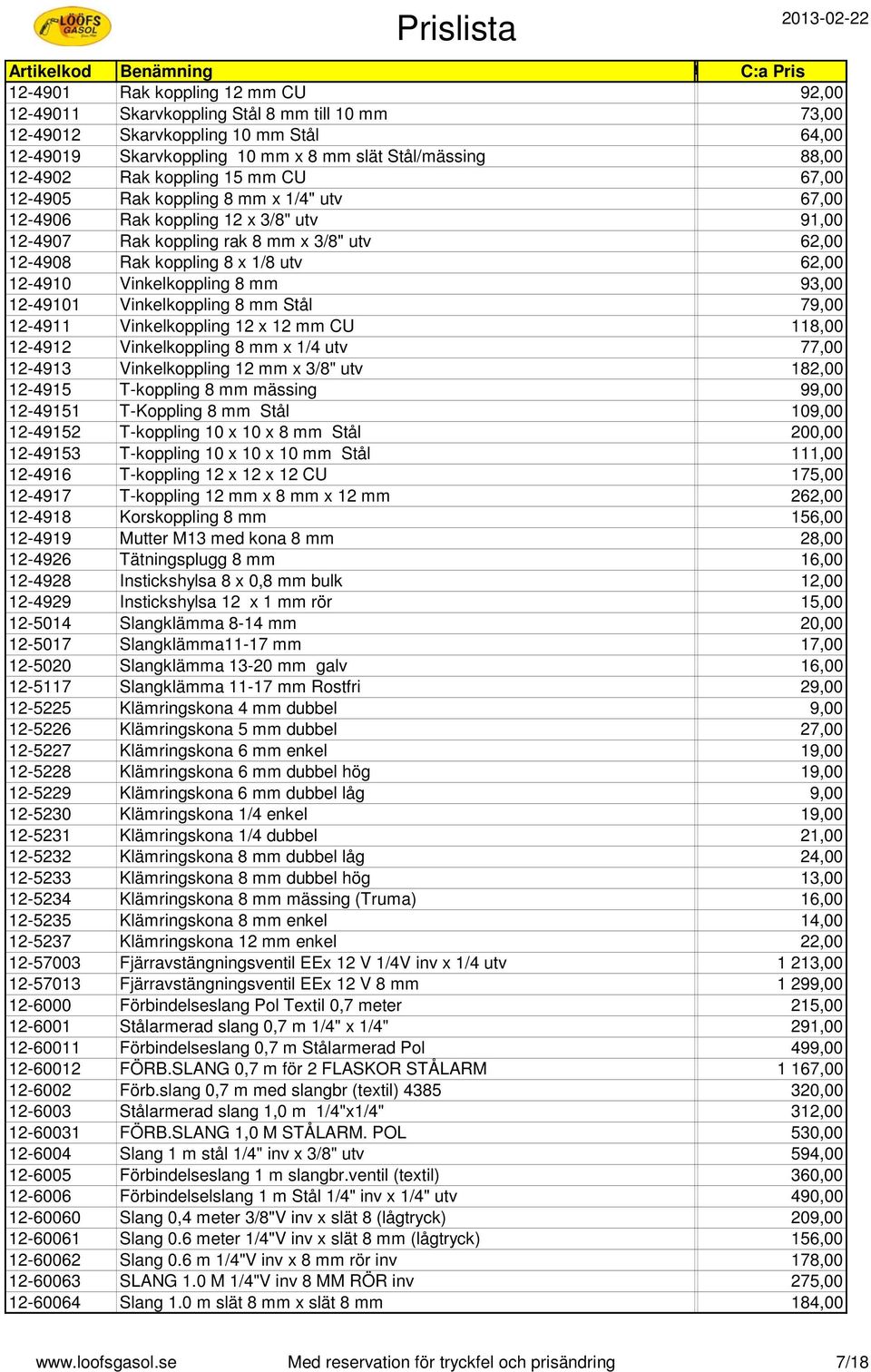 12-4910 Vinkelkoppling 8 mm 93,00 12-49101 Vinkelkoppling 8 mm Stål 79,00 12-4911 Vinkelkoppling 12 x 12 mm CU 118,00 12-4912 Vinkelkoppling 8 mm x 1/4 utv 77,00 12-4913 Vinkelkoppling 12 mm x 3/8"