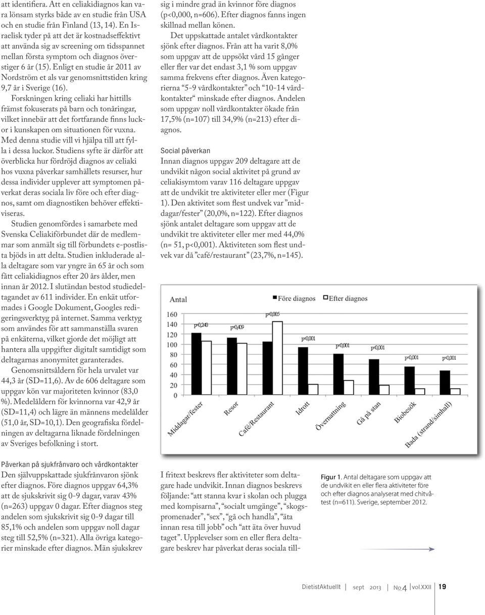 Enligt en studie år 2011 av Nordström et als var genomsnittstiden kring 9,7 år i Sverige (16).