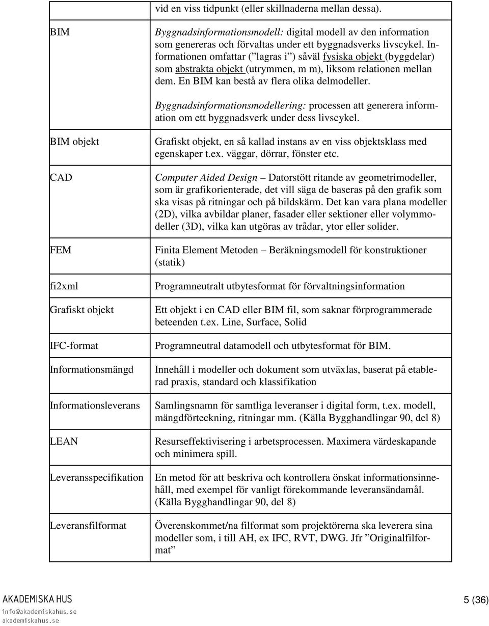 Byggnadsinformationsmodellering: processen att generera information om ett byggnadsverk under dess livscykel.