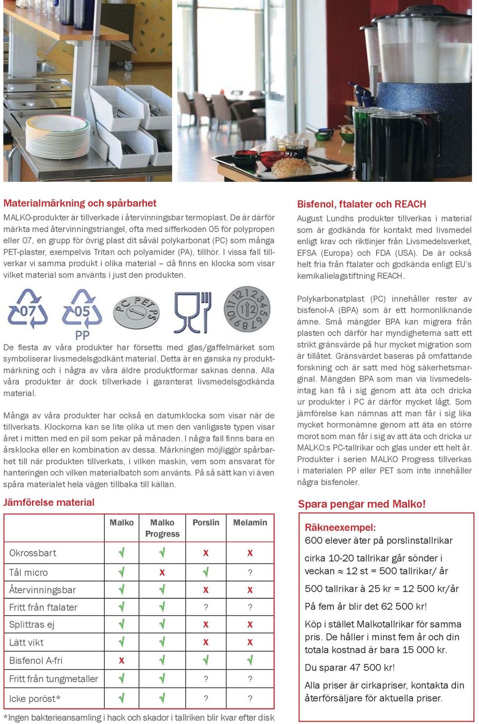 polyamider (PA), tillhör. I vissa fall tillverkar vi samma produkt i olika material då fi nns en klocka som visar vilket material som använts i just den produkten.