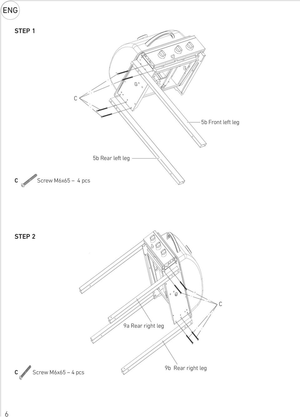 STEP 2 C 9a Rear right leg C