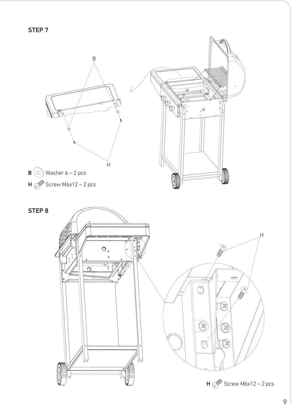 M6x12 2 pcs STEP