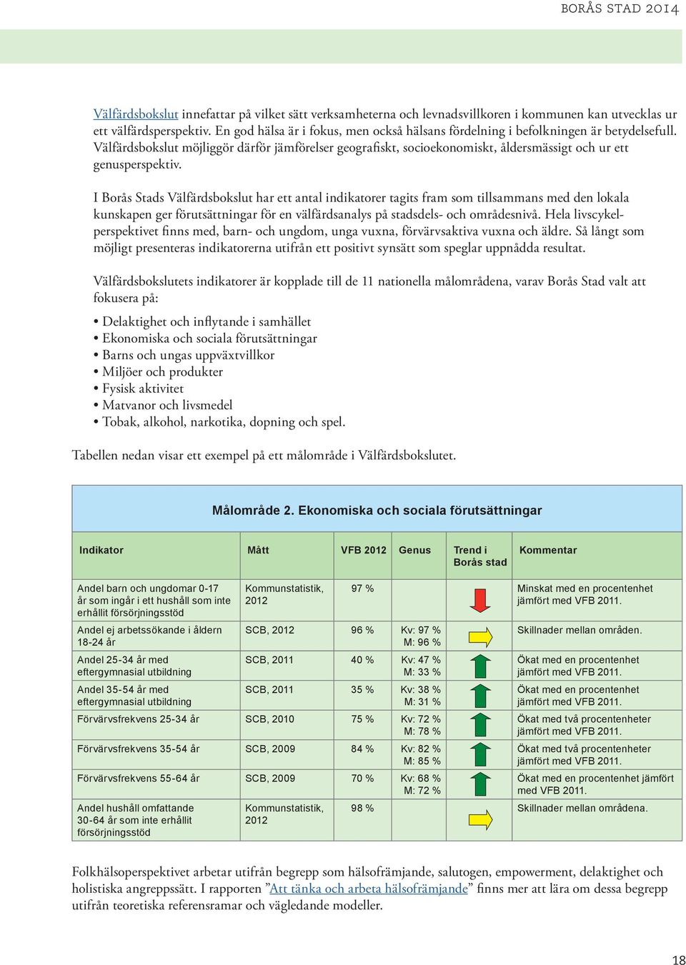 Välfärdsbokslut möjliggör därför jämförelser geografiskt, socioekonomiskt, åldersmässigt och ur ett genusperspektiv.