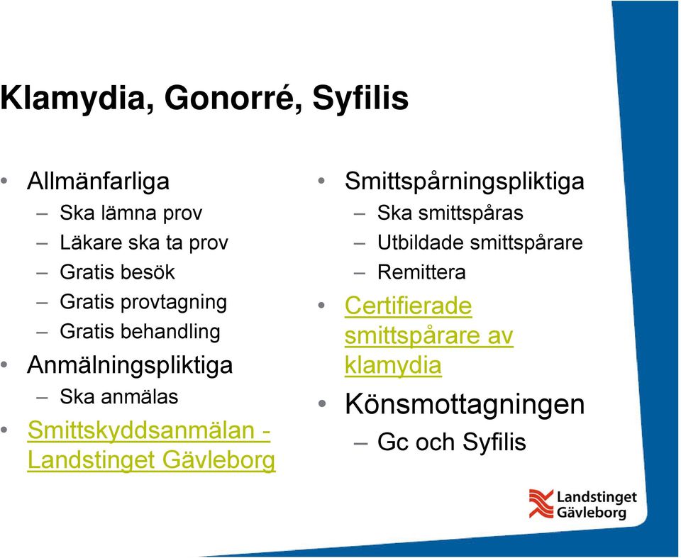 Smittskyddsanmälan - Landstinget Gävleborg Smittspårningspliktiga Ska smittspåras