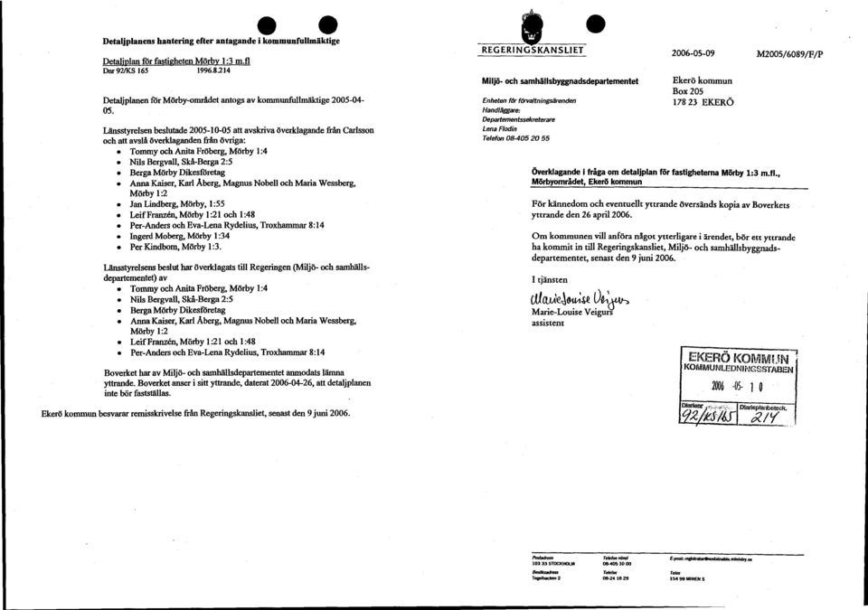 Dikesföretag Anna Kaiser, Karl Åberg, Magnus Nobell och Maria Wessberg, Mörby 1:2 Jan Lindberg, Mörby, 1:55 Leif Franzen, Mörby 1:21 och 1:48 Per-Anders och Eva-Lena Rydelius, Troxhammar 8:14 Ingerd