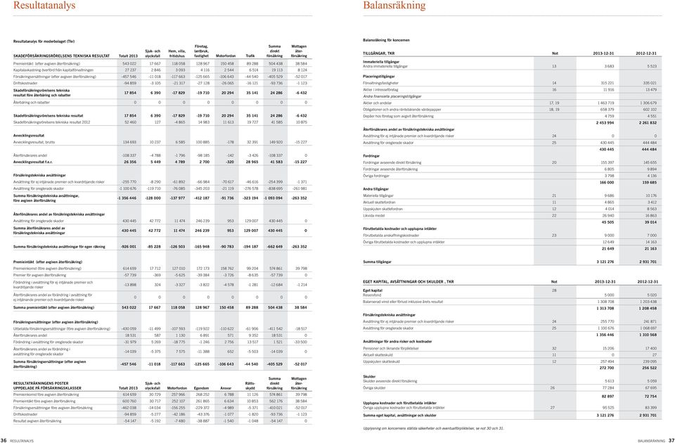 från kapitalförvaltningen 27 237 2 846 3 093 4 116 2 544 6 514 19 113 8 124 Försäkringsersättningar (efter avgiven återförsäkring) -457 546-11 018-117 663-125 665-106 643-44 540-405 529-52 017