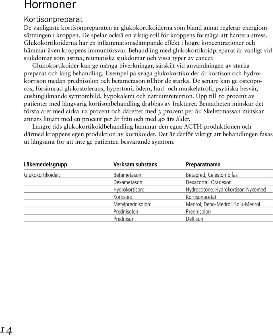 Behandling med glukokortikoidpreparat är vanligt vid sjukdomar som astma, reumatiska sjukdomar och vissa typer av cancer.