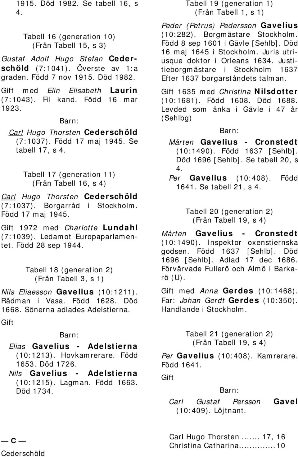 Borgarråd i Stockholm. Född 17 maj 1945. Gift 1972 med Charlotte Lundahl (7:1039). Ledamot Europaparlamentet. Född 28 sep 1944.