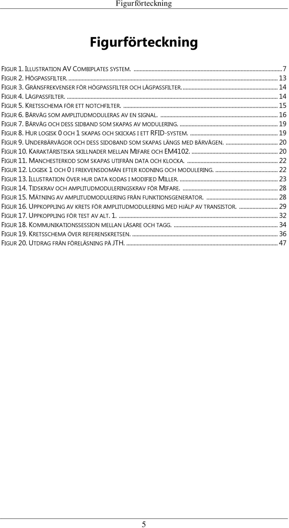 HUR LOGISK 0 OCH 1 SKAPAS OCH SKICKAS I ETT RFID-SYSTEM.... 19 FIGUR 9. UNDERBÄRVÅGOR OCH DESS SIDOBAND SOM SKAPAS LÄNGS MED BÄRVÅGEN.... 20 FIGUR 10.