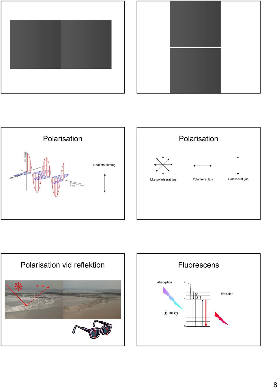 Polariserat ljus Polarisation vid reflektion