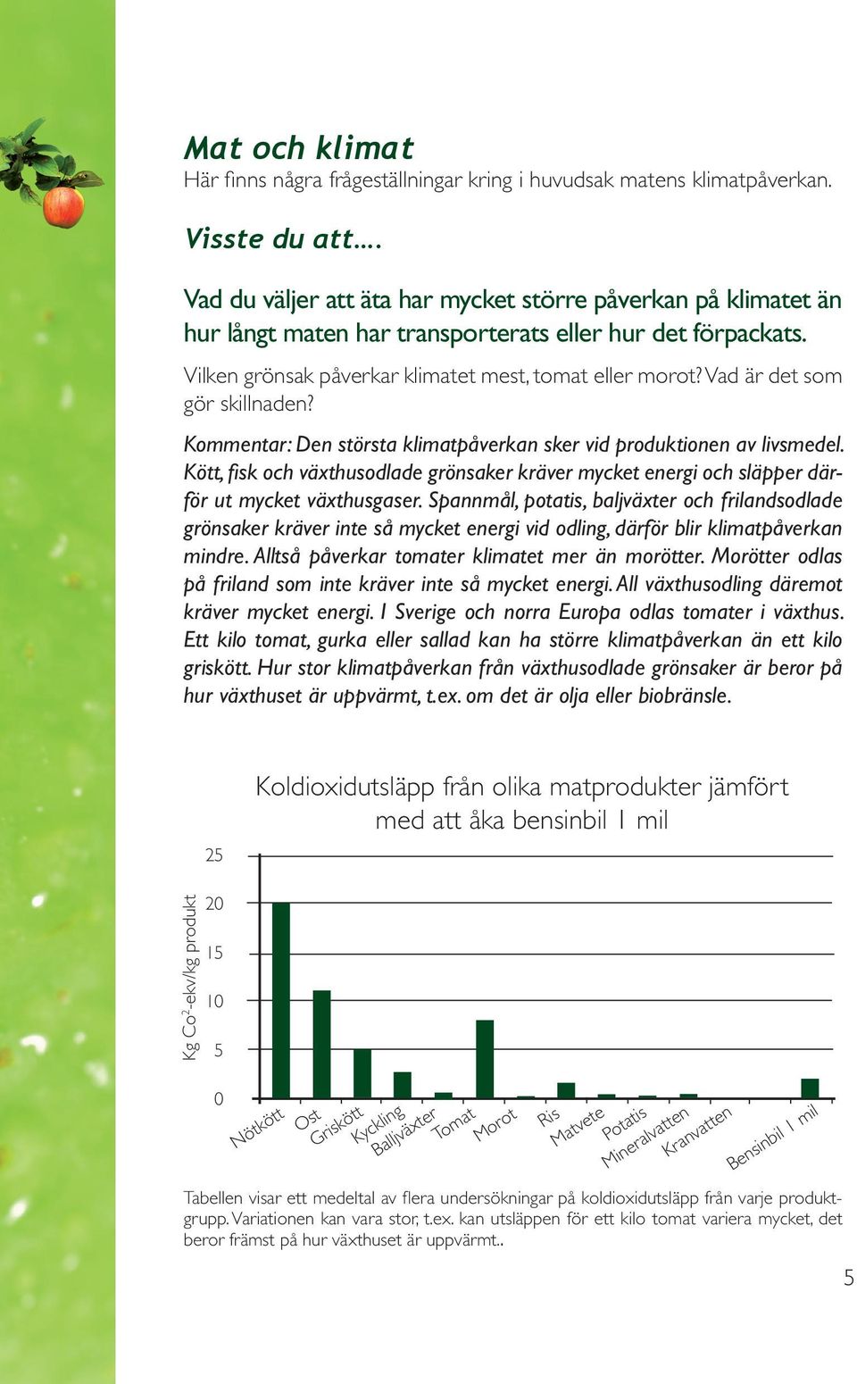 Vad är det som gör skillnaden? Kommentar: Den största klimatpåverkan sker vid produktionen av livsmedel.