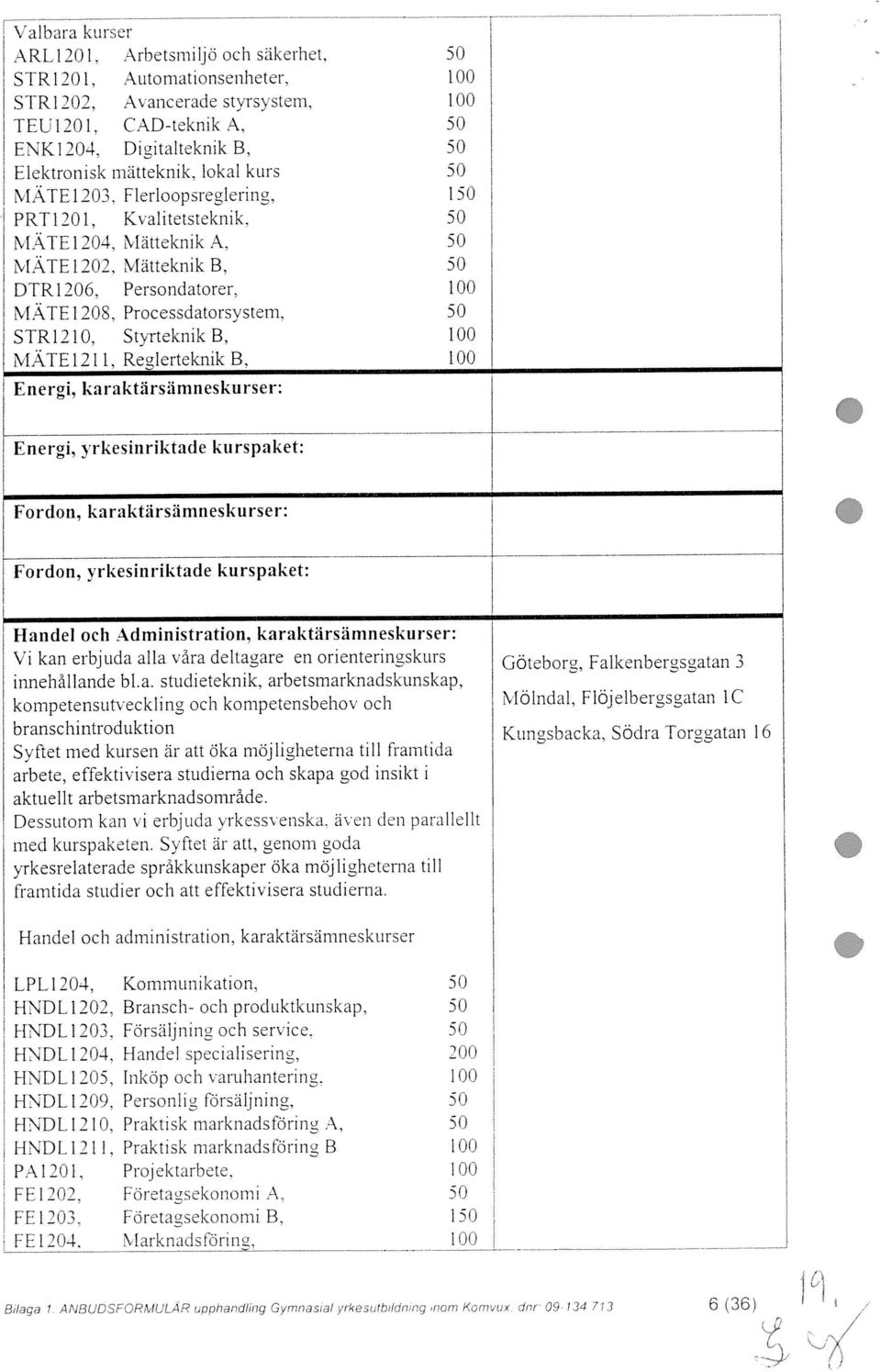 STR12O1. Automationsenheter. IÄTE 1 208. Processdatorsvsteni. ) (3 ARL 1201. Arbetsmiljö och säkerhet, vläte 1202. Mätteknik B. 1 Valbara kurser HNDLI209. 1 00 6 36 l0 Praktisk marknadsföring A.