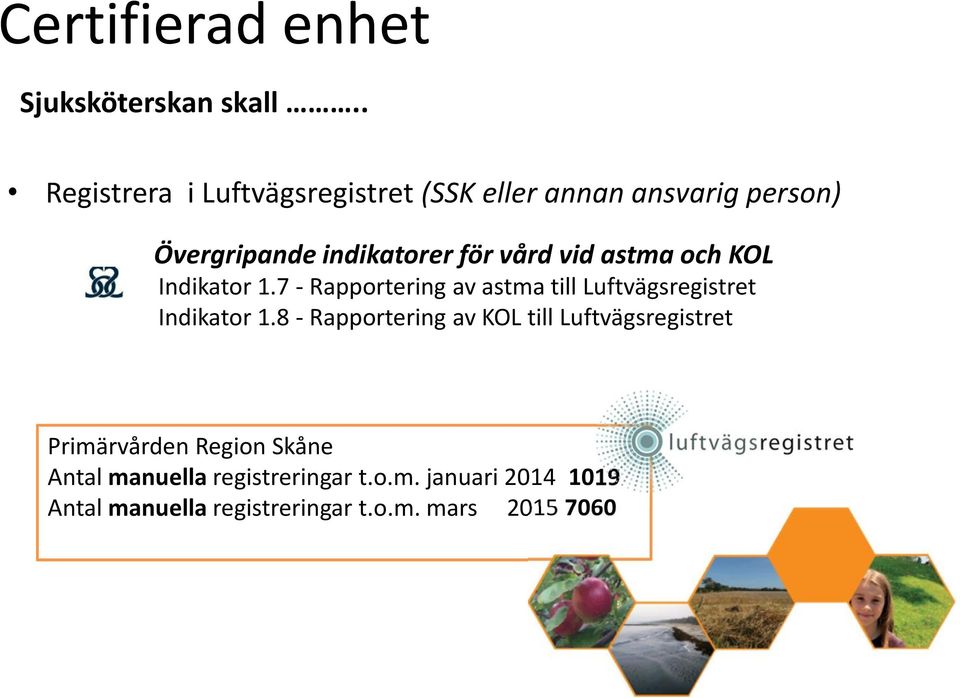 vid astma och KOL Indikator 1.7 - Rapportering av astma till Luftvägsregistret Indikator 1.