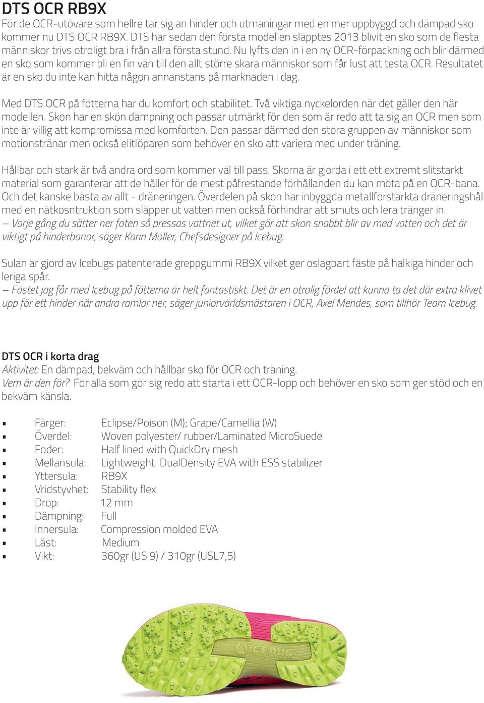 Nu lyfts den in i en ny OCR-förpackning och blir därmed en sko som kommer bli en fin vän till den allt större skara människor som får lust att testa OCR.