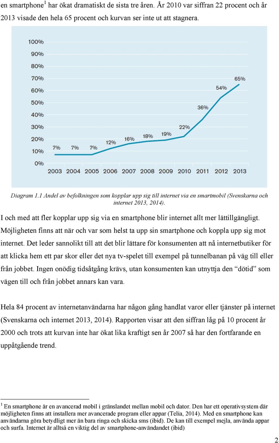 I och med att fler kopplar upp sig via en smartphone blir internet allt mer lättillgängligt. Möjligheten finns att när och var som helst ta upp sin smartphone och koppla upp sig mot internet.