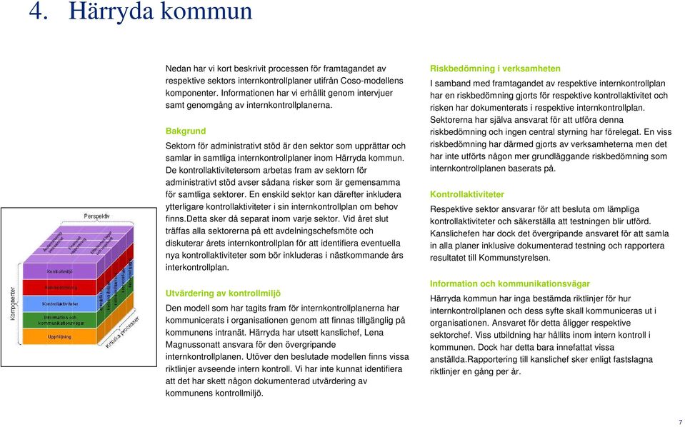 Bakgrund Sektorn för administrativt stöd är den sektor som upprättar och samlar in samtliga internkontrollplaner inom Härryda kommun.