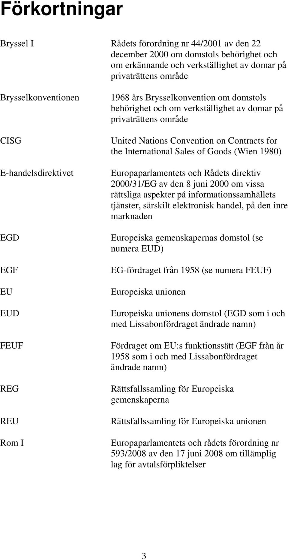 for the International Sales of Goods (Wien 1980) Europaparlamentets och Rådets direktiv 2000/31/EG av den 8 juni 2000 om vissa rättsliga aspekter på informationssamhällets tjänster, särskilt