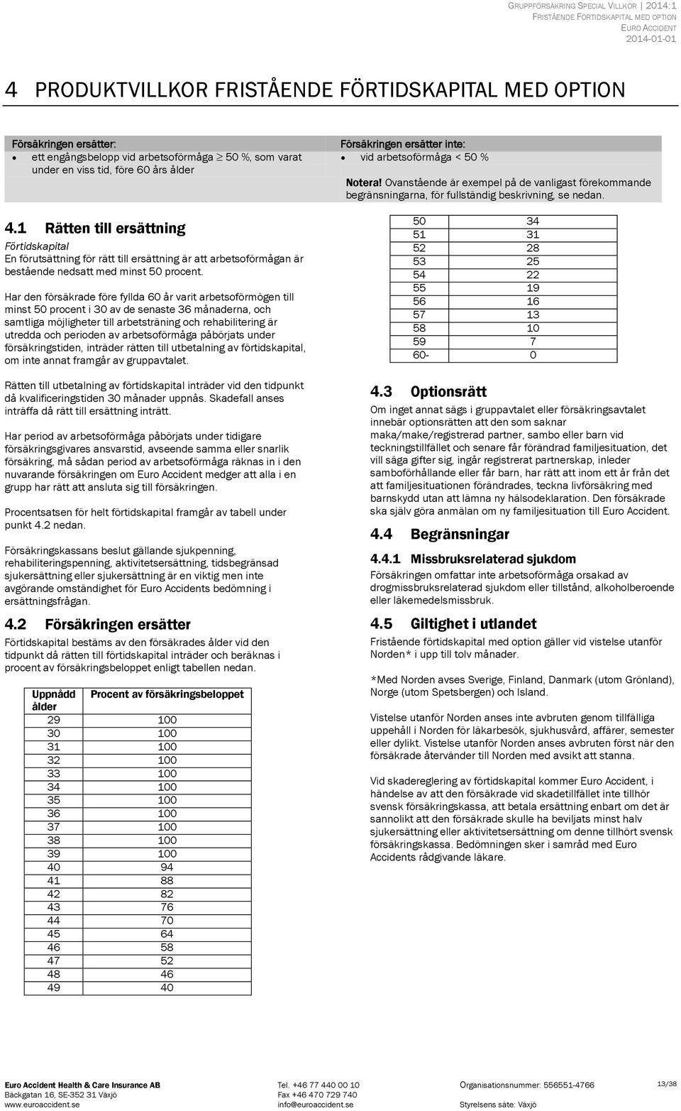 Har den försäkrade före fyllda 60 år varit arbetsoförmögen till minst 50 procent i 30 av de senaste 36 månaderna, och samtliga möjligheter till arbetsträning och rehabilitering är utredda och