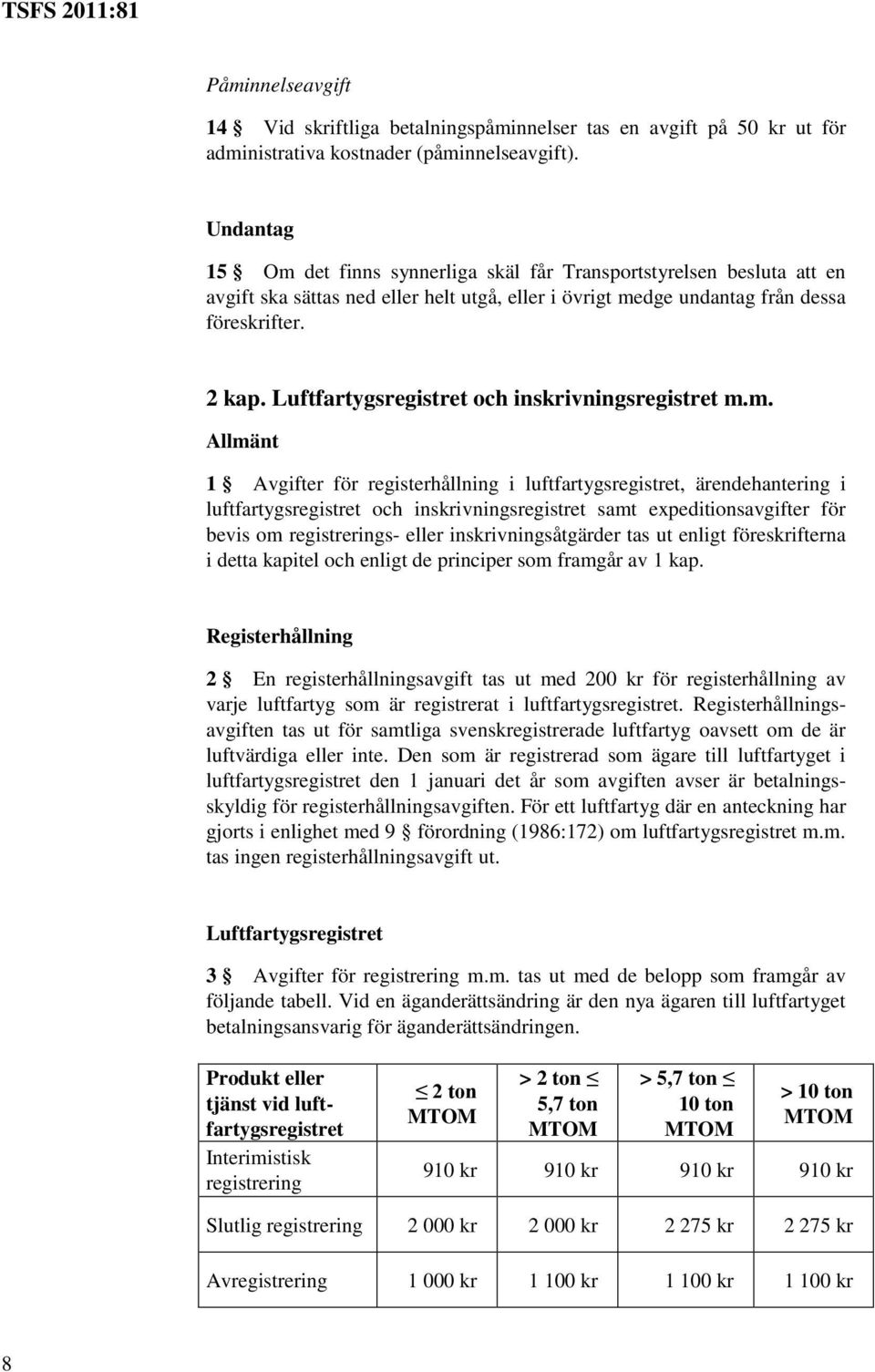 Luftfartygsregistret och inskrivningsregistret m.