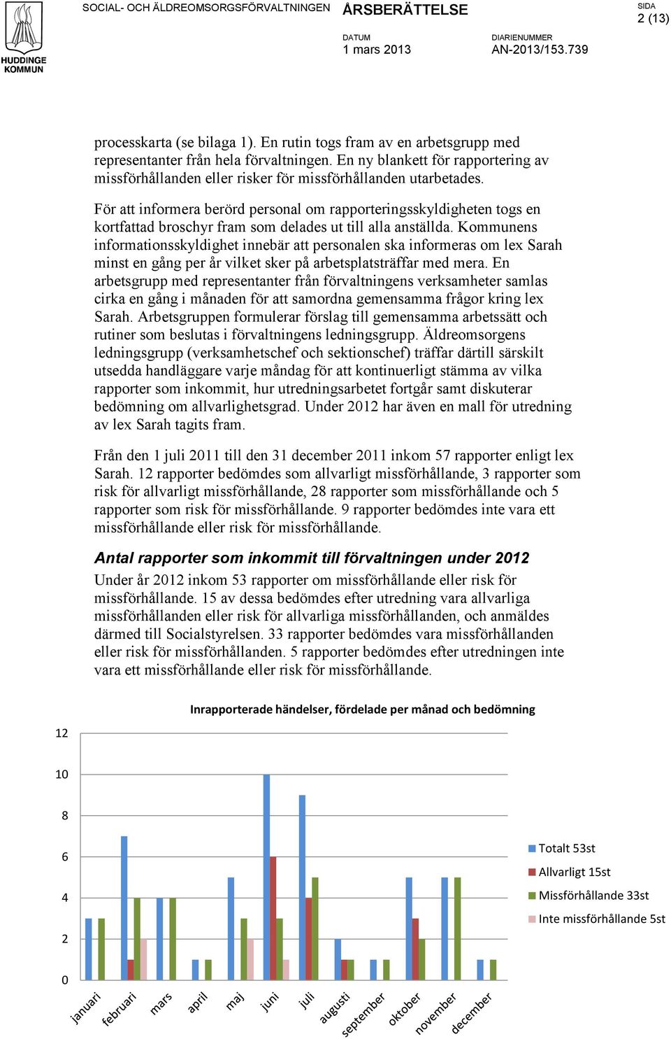 För att informera berörd personal om rapporteringsskyldigheten togs en kortfattad broschyr fram som delades ut till alla anställda.