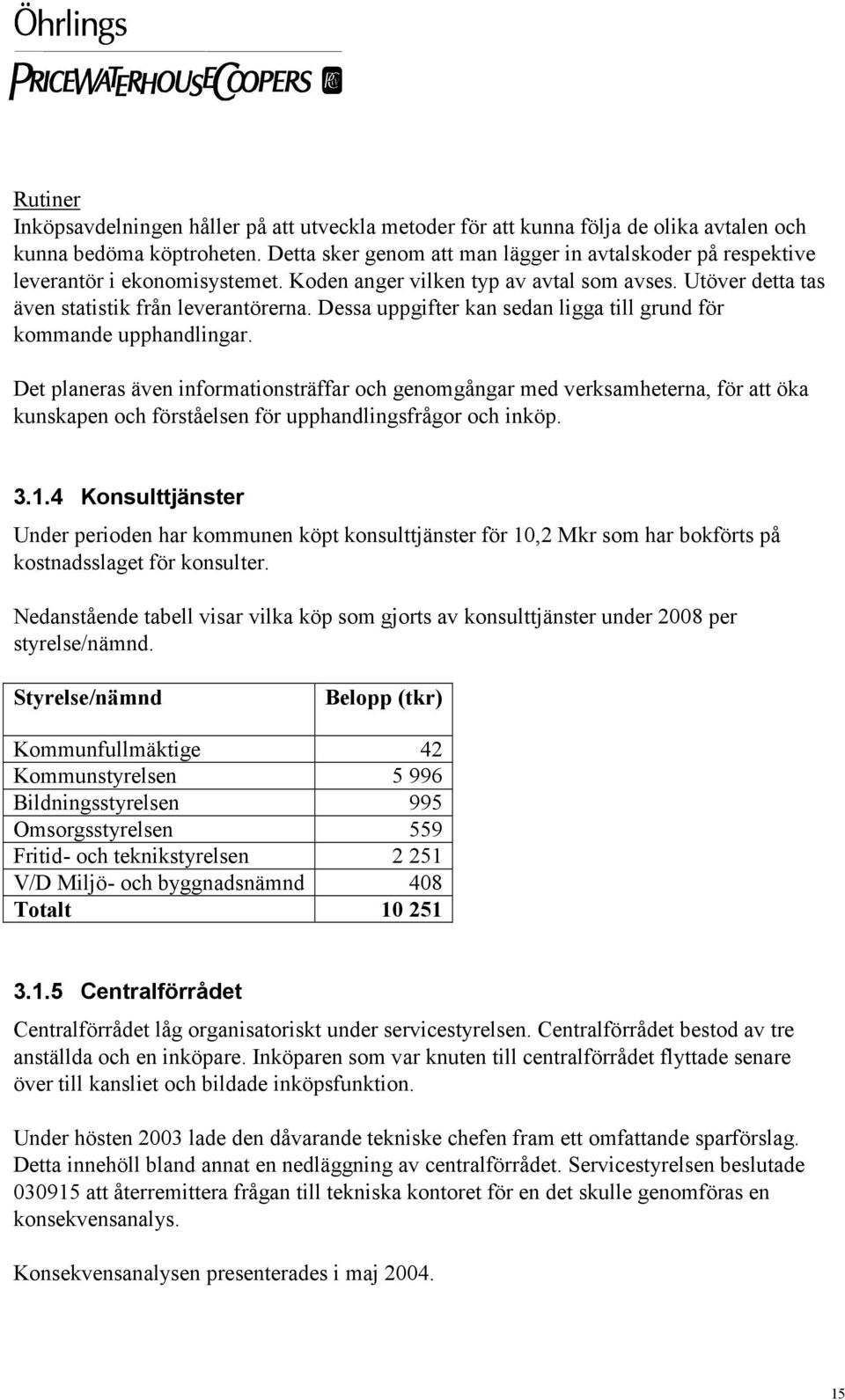 Dessa uppgifter kan sedan ligga till grund för kommande upphandlingar.