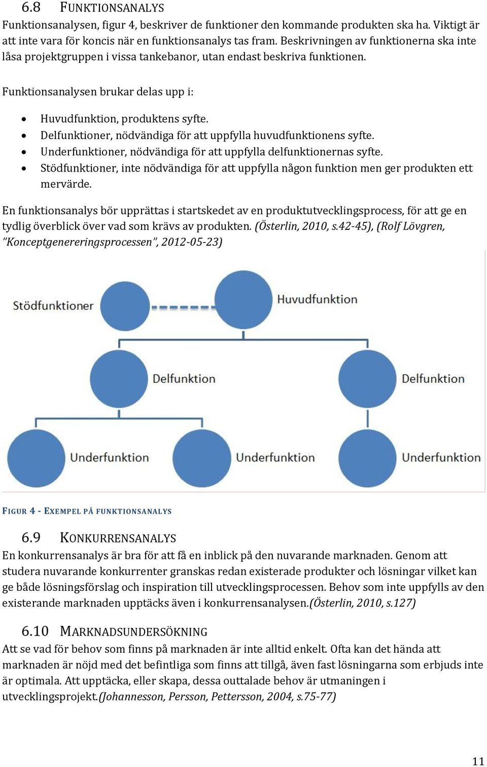 Delfunktioner, nödvändiga för att uppfylla huvudfunktionens syfte. Underfunktioner, nödvändiga för att uppfylla delfunktionernas syfte.