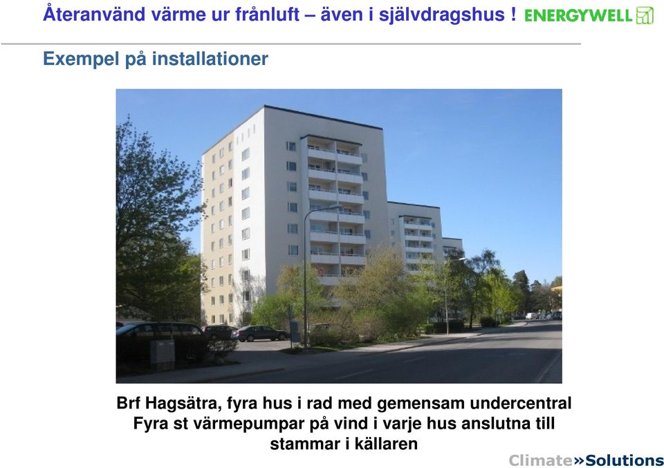 undercentral Fyra st värmepumpar på