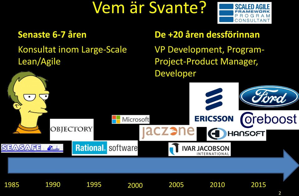 Lean/Agile De +20 åren dessförinnan VP