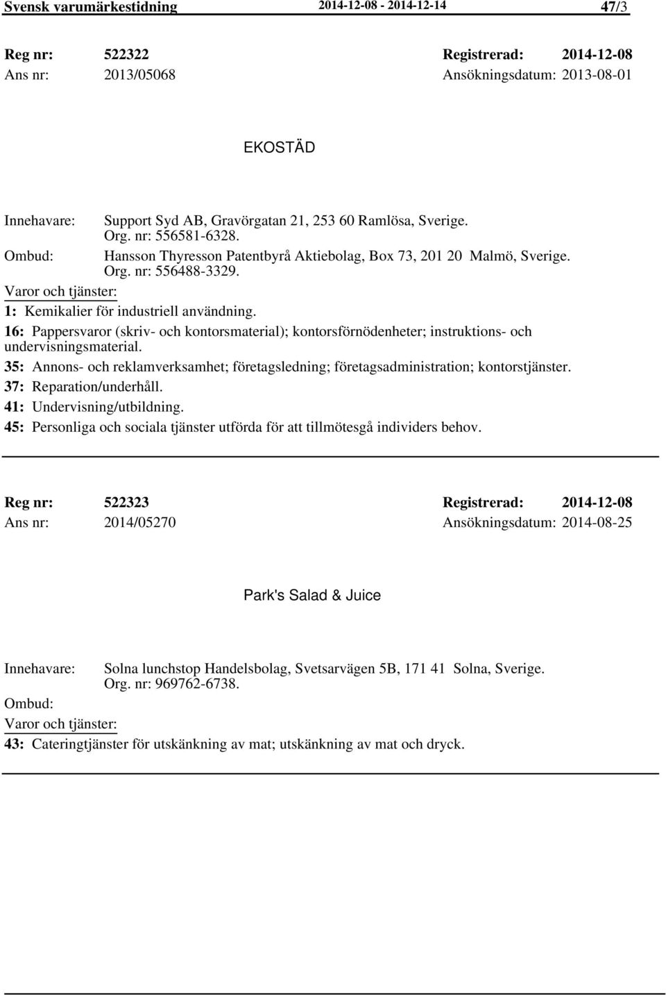 16: Pappersvaror (skriv- och kontorsmaterial); kontorsförnödenheter; instruktions- och undervisningsmaterial.