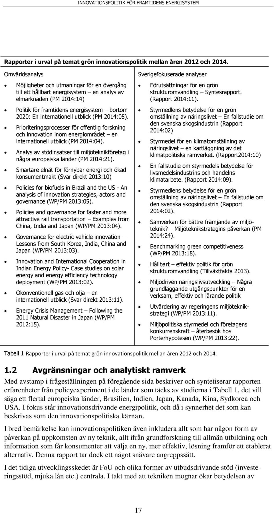 utblick (PM 2014:05). Prioriteringsprocesser för offentlig forskning och innovation inom energiområdet en internationell utblick (PM 2014:04).