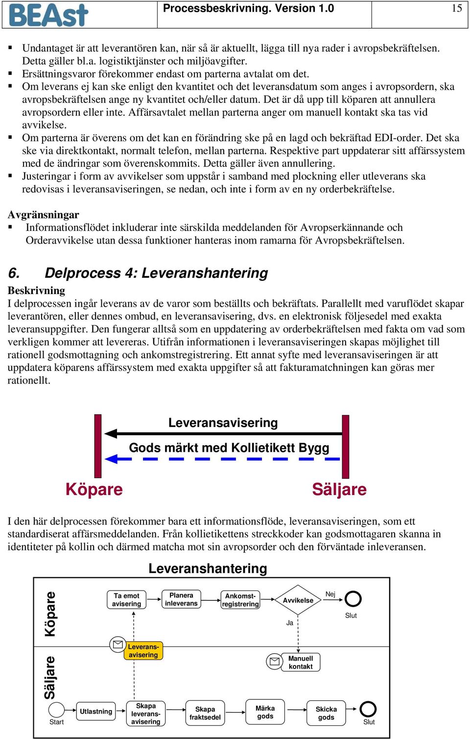 Om leverans ej kan ske enligt den kvantitet och det leveransdatum som anges i avropsordern, ska avropsbekräftelsen ange ny kvantitet och/eller datum.