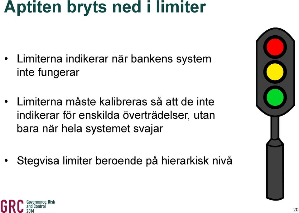 inte indikerar för enskilda överträdelser, utan bara när