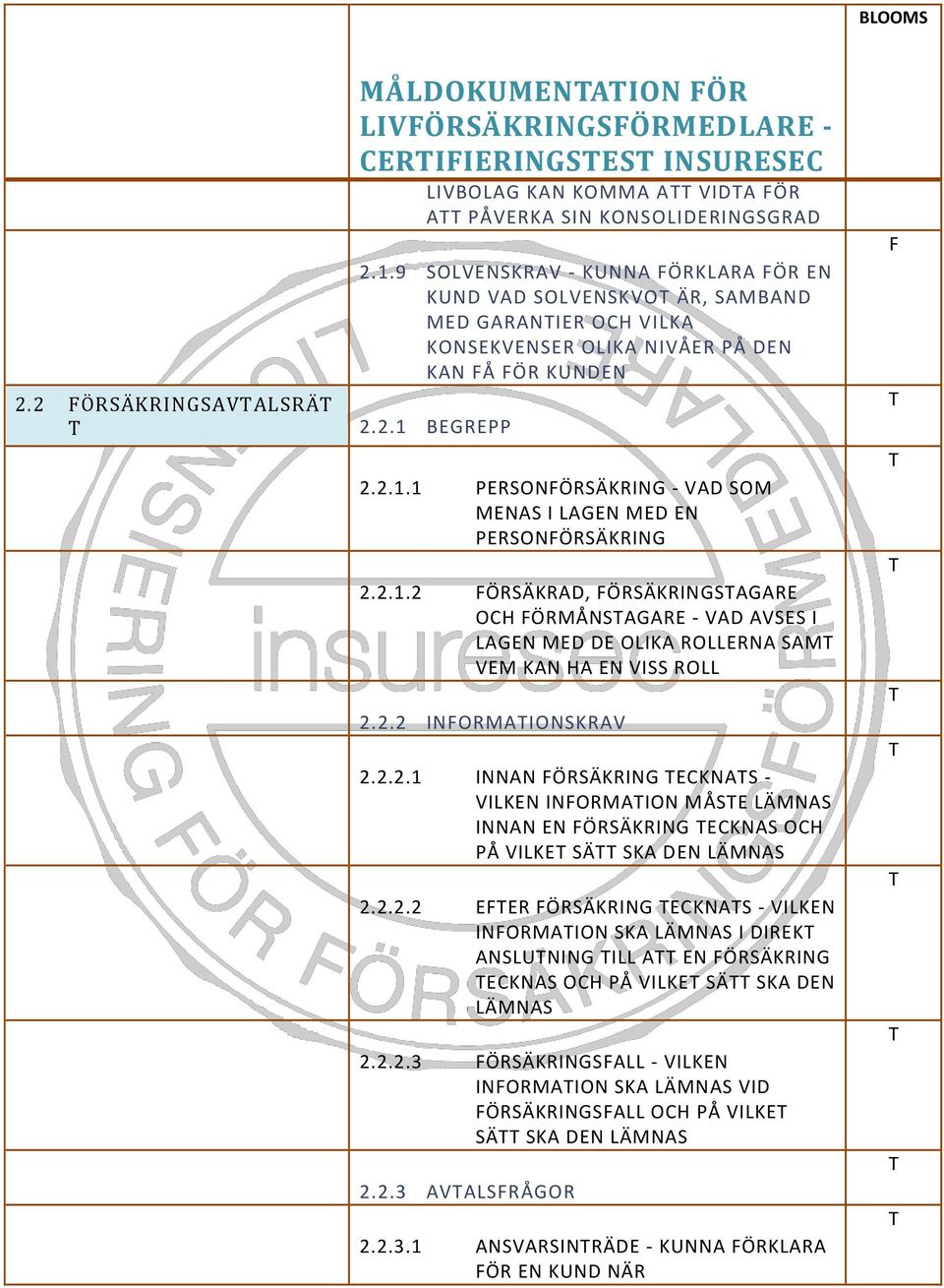 BEGREPP 2.2.1.1 PERSONÖRSÄKRING - VAD SOM MENAS I LAGEN MED EN PERSONÖRSÄKRING 2.2.1.2 ÖRSÄKRAD, ÖRSÄKRINGSAGARE OCH ÖRMÅNSAGARE - VAD AVSES I LAGEN MED DE OLIKA ROLLERNA SAM VEM KAN HA EN VISS ROLL 2.