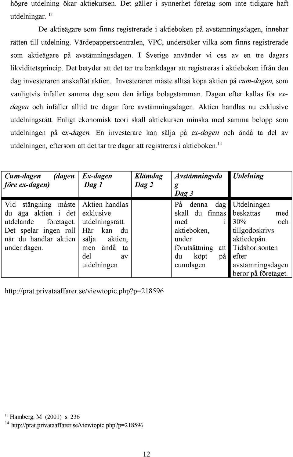 Värdepapperscentralen, VPC, undersöker vilka som finns registrerade som aktieägare på avstämningsdagen. I Sverige använder vi oss av en tre dagars likviditetsprincip.