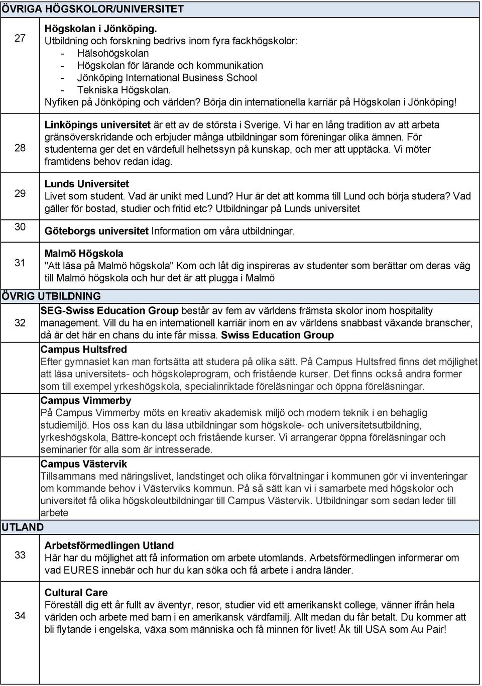 Nyfiken på Jönköping och världen? Börja din internationella karriär på Högskolan i Jönköping! Linköpings universitet är ett av de största i Sverige.