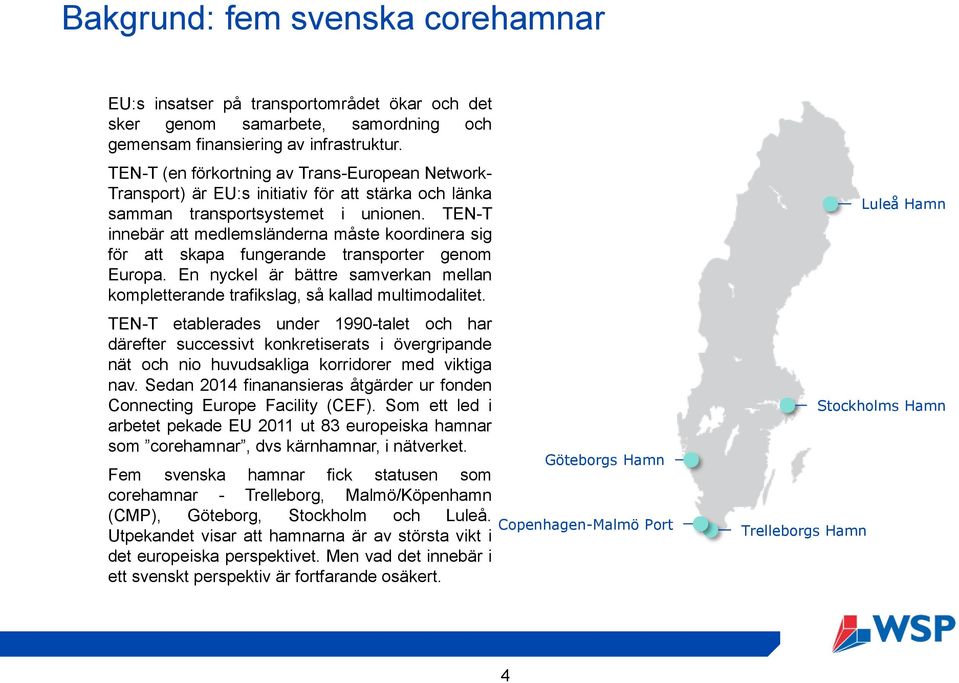 TEN-T innebär att medlemsländerna måste koordinera sig för att skapa fungerande transporter genom Europa. En nyckel är bättre samverkan mellan kompletterande trafikslag, så kallad multimodalitet.