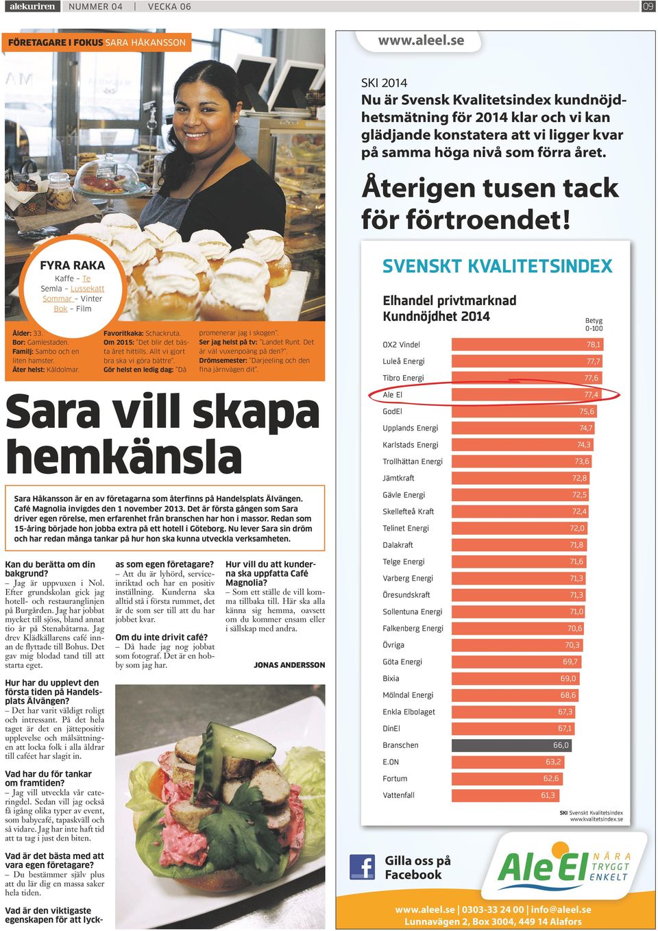 FYRA RAKA Kaffe Te Semla Lussekatt Sommar Vinter Bok Film Ålder: 33. Bor: Gamlestaden. Familj: Sambo och en liten hamster. Äter helst: Kåldolmar. Favoritkaka: Schackruta.