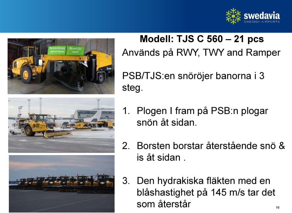 Plogen I fram på PSB:n plogar snön åt sidan. 2.