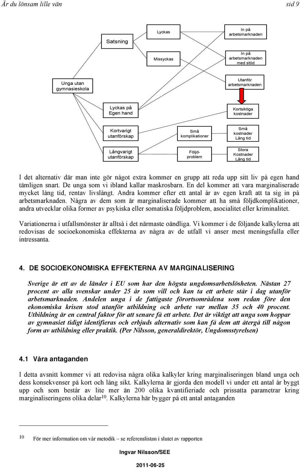 upp sitt liv på egen hand tämligen snart. De unga som vi ibland kallar maskrosbarn. En del kommer att vara marginaliserade mycket lång tid, rentav livslångt.