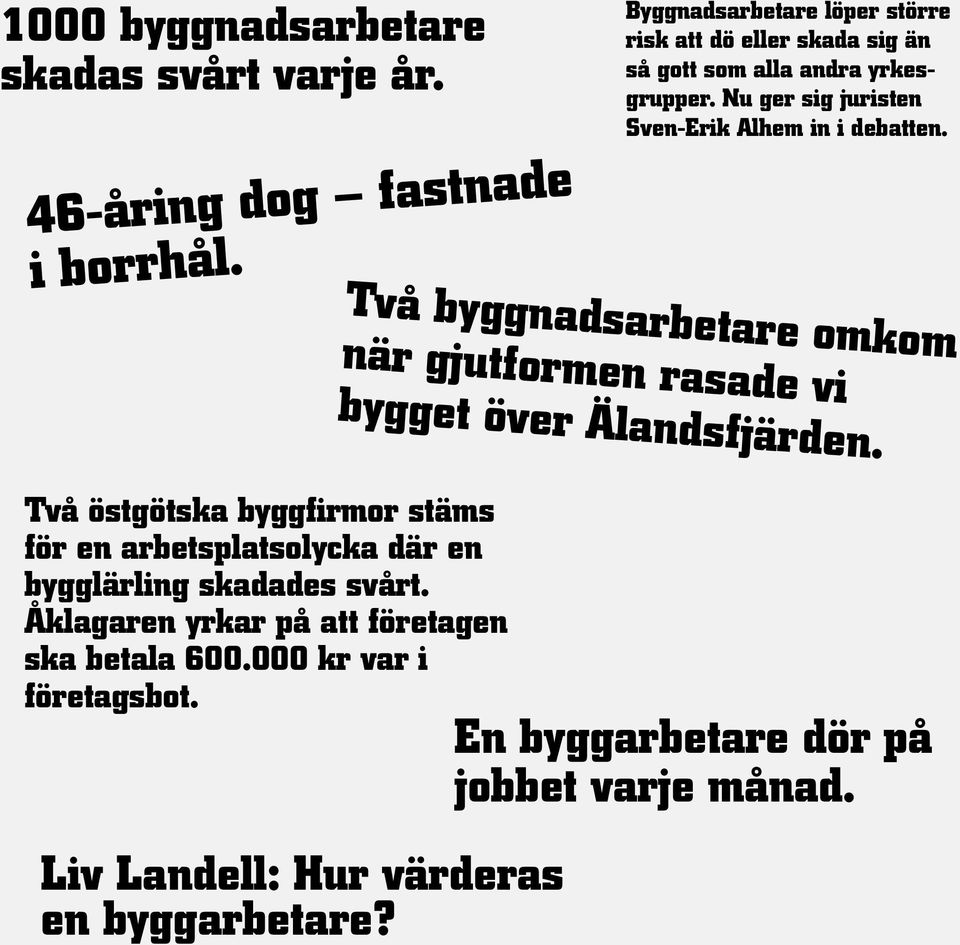 000 kr var i företagsbot. Liv Landell: Hur värderas en byggarbetare?