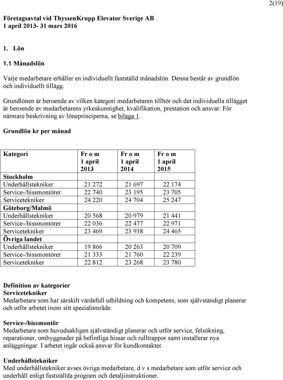 Grundlönen är beroende av vilken kategori medarbetaren tillhör och det individuella tillägget är beroende av medarbetarens yrkeskunnighet, kvalifikation, prestation och ansvar.