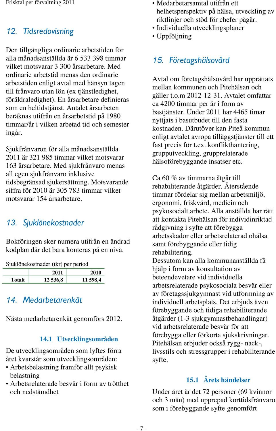 Antalet årsarbeten beräknas utifrån en årsarbetstid på 1980 timmar/år i vilken arbetad tid och semester ingår.