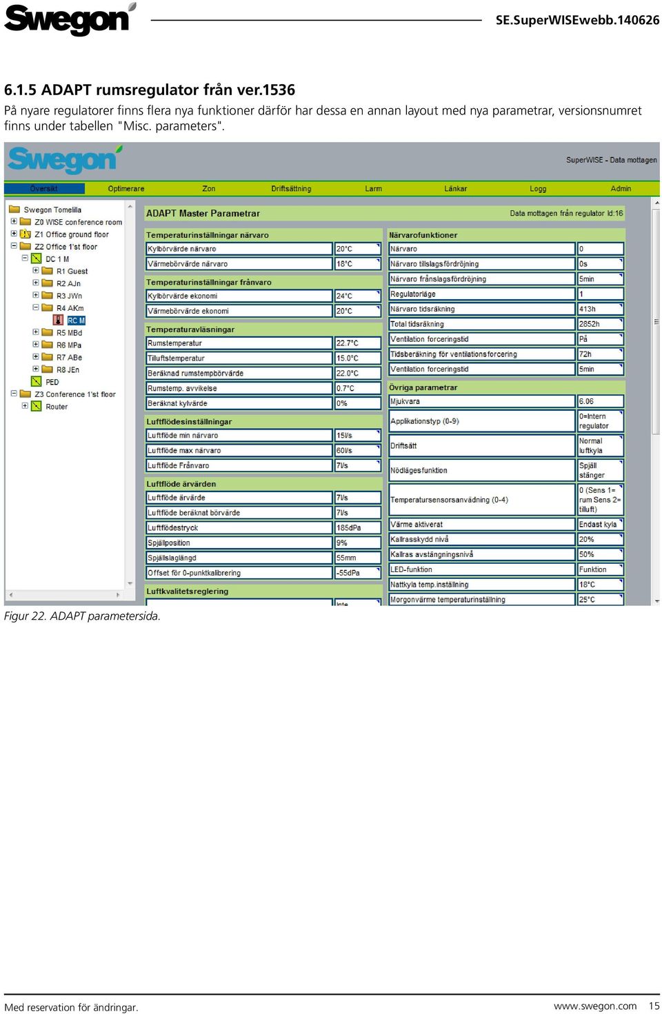 dessa en annan layout med nya parametrar, versionsnumret finns under