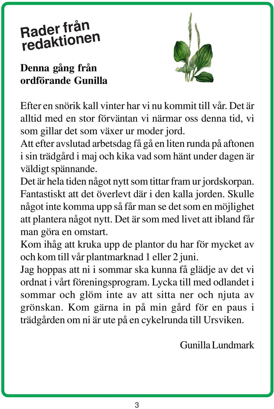 Att efter avslutad arbetsdag få gå en liten runda på aftonen i sin trädgård i maj och kika vad som hänt under dagen är väldigt spännande. Det är hela tiden något nytt som tittar fram ur jordskorpan.